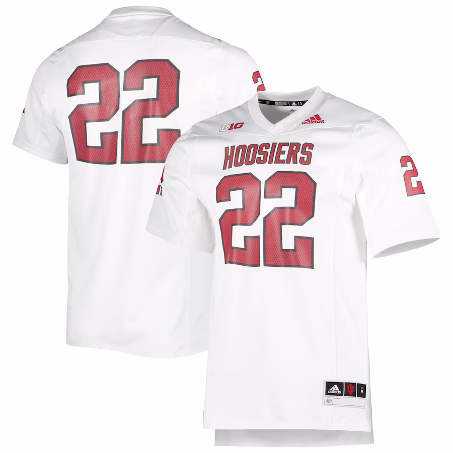 #22 Indiana Hoosiers adidas 90s Away Premier Strategy Jersey - White - Puhuasuan