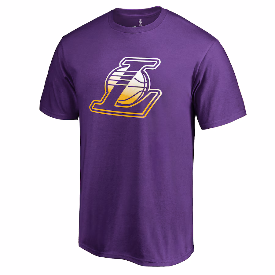 Men's Los Angeles Lakers Purple Gradient Logo T-Shirt - Puhuasuan