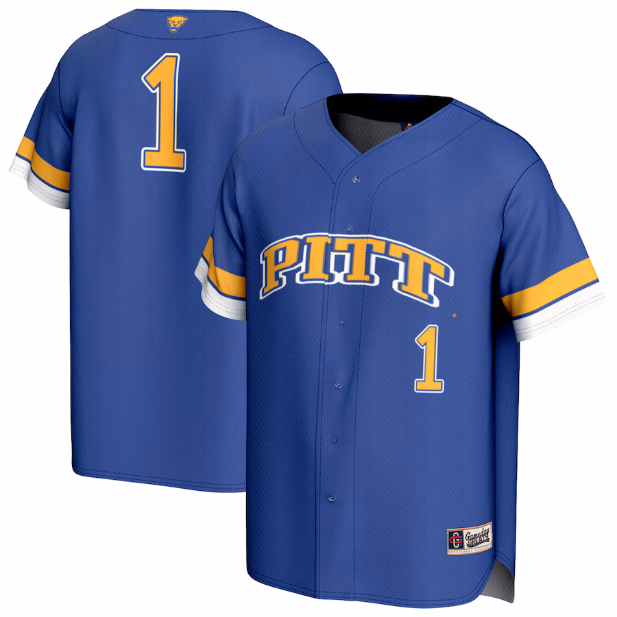 Youth GameDay Greats #1 Royal Pitt Panthers Lightweight Collegiate Baseball Fashion Jersey - Puhuasuan