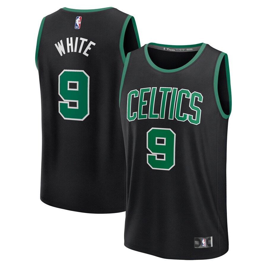 Men's Boston Celtics Derrick White Fanatics Black Fast Break Replica Player Jersey - Statement Edition - Puhuasuan