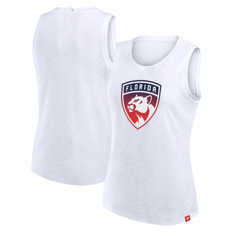 Women's Florida Panthers Fanatics White Slub Tank Top - Puhuasuan
