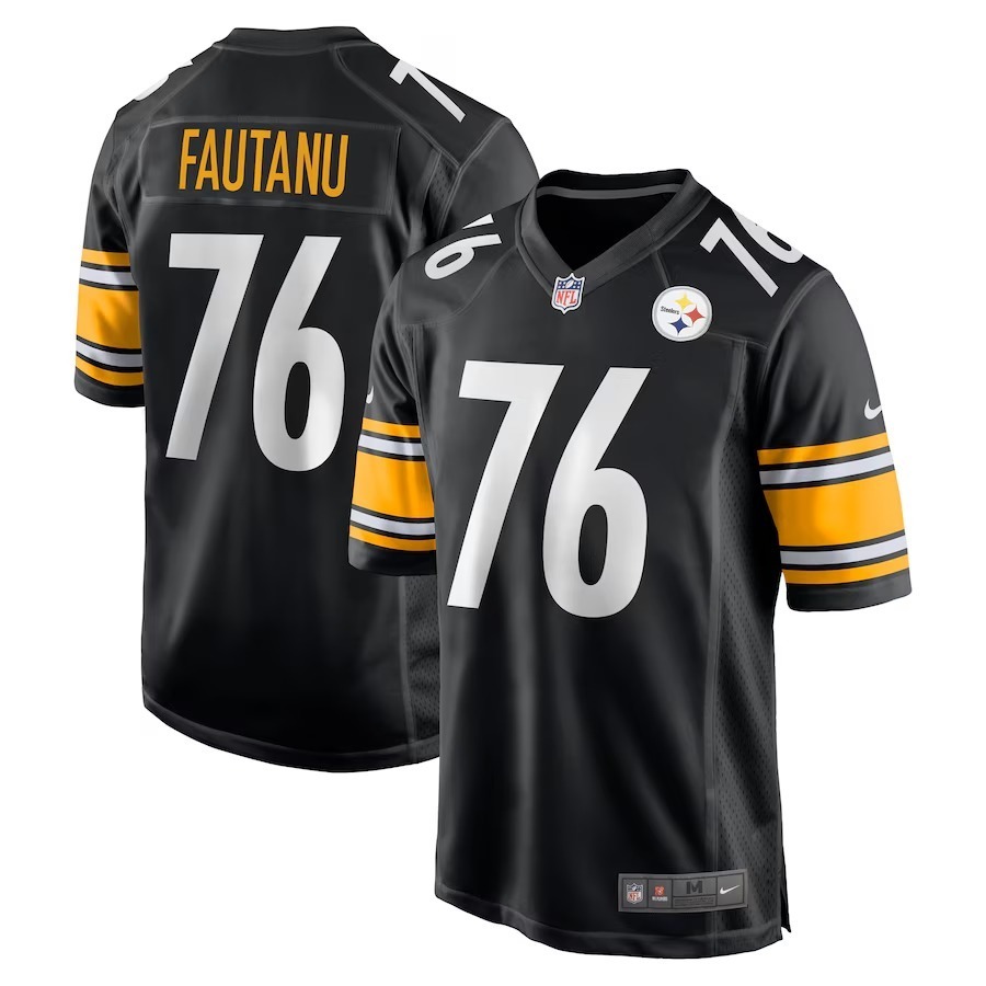 Men's Pittsburgh Steelers Troy Fautanu Nike Black Player Game Jersey - Puhuasuan
