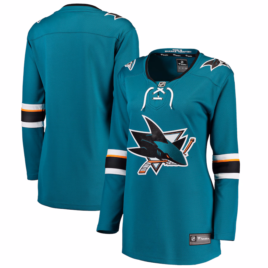 Women's San Jose Sharks Fanatics Teal Breakaway Home Jersey - Puhuasuan