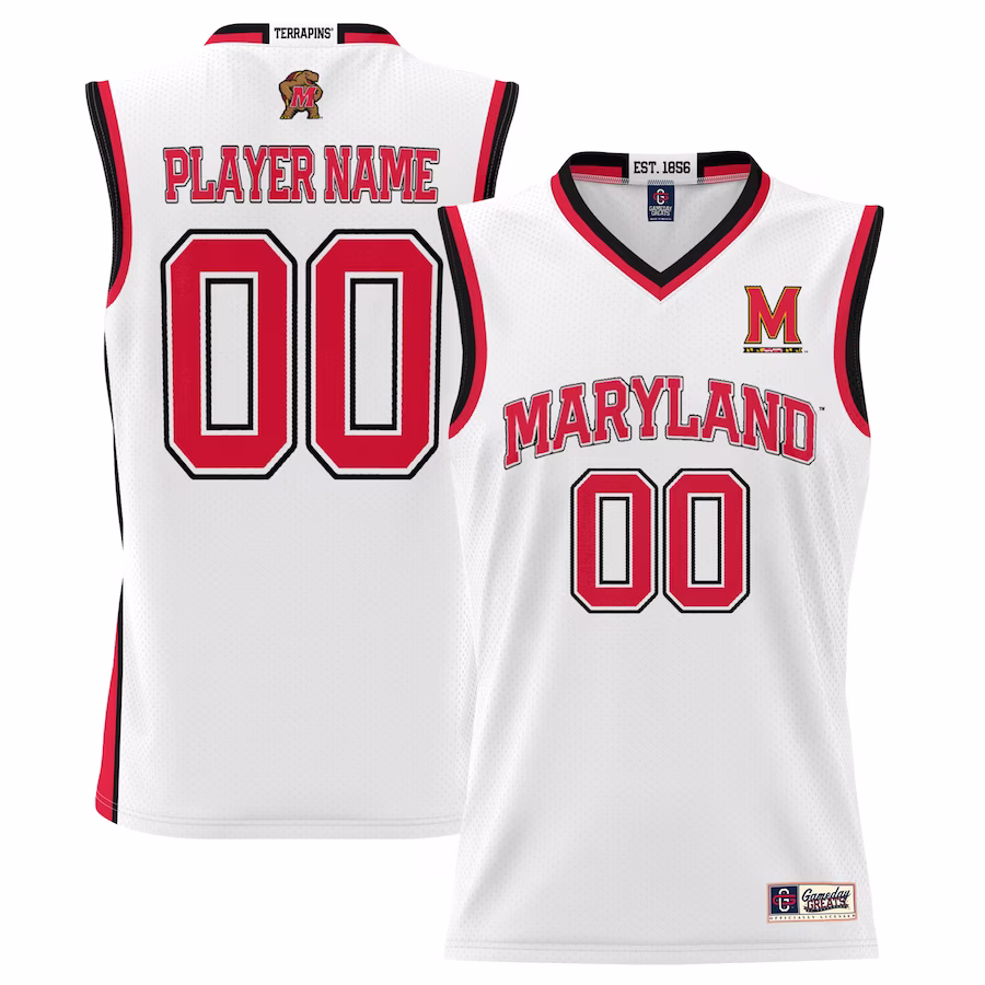 Maryland Terrapins GameDay Greats Youth NIL Pick-A-Player Lightweight Basketball Jersey - White - Puhuasuan