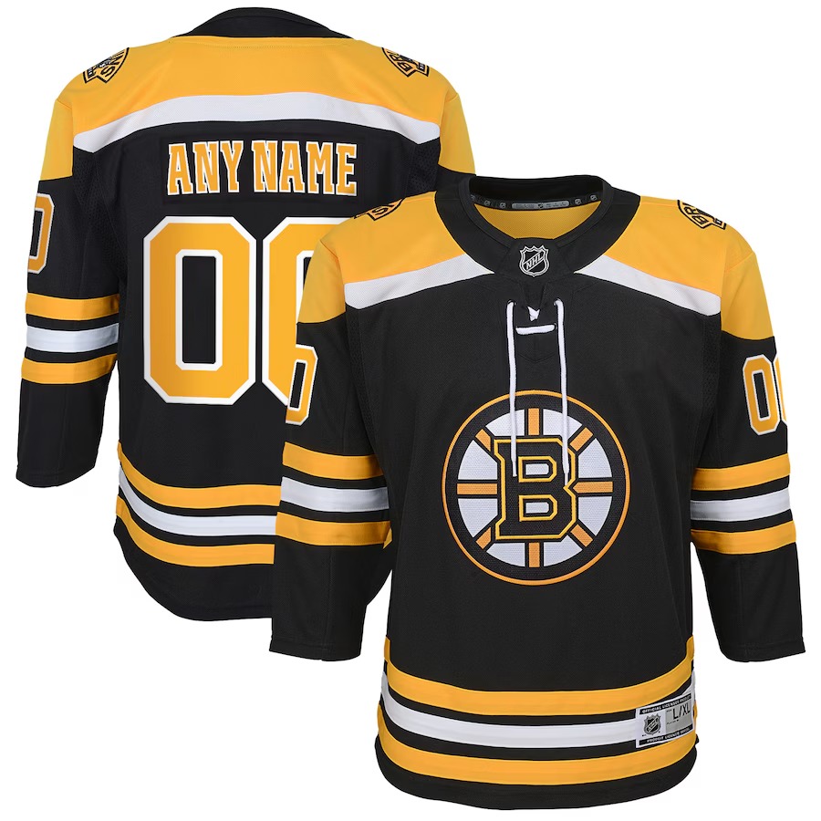 Youth Boston Bruins Black Home Custom Premier Jersey - Puhuasuan