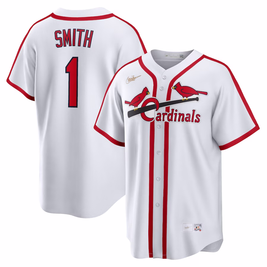 Men's St. Louis Cardinals Ozzie Smith Nike White Home Cooperstown Collection Player Jersey - Puhuasuan