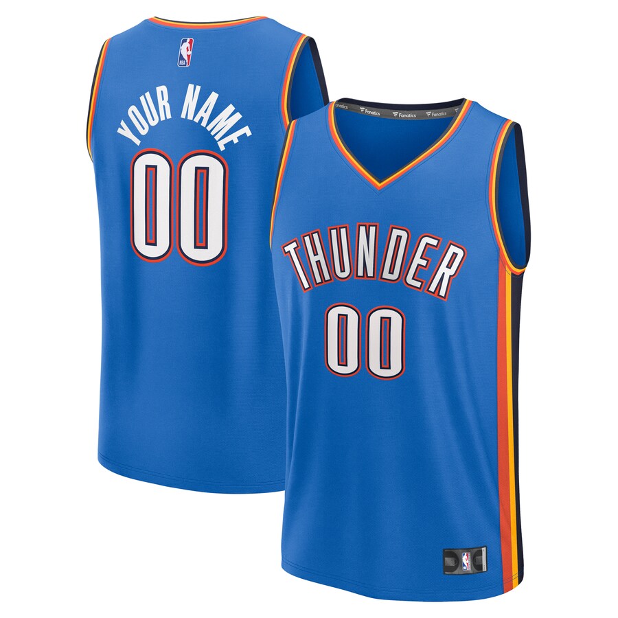 Youth Oklahoma City Thunder Fanatics Blue Fast Break Custom Replica Jersey - Icon Edition - Puhuasuan