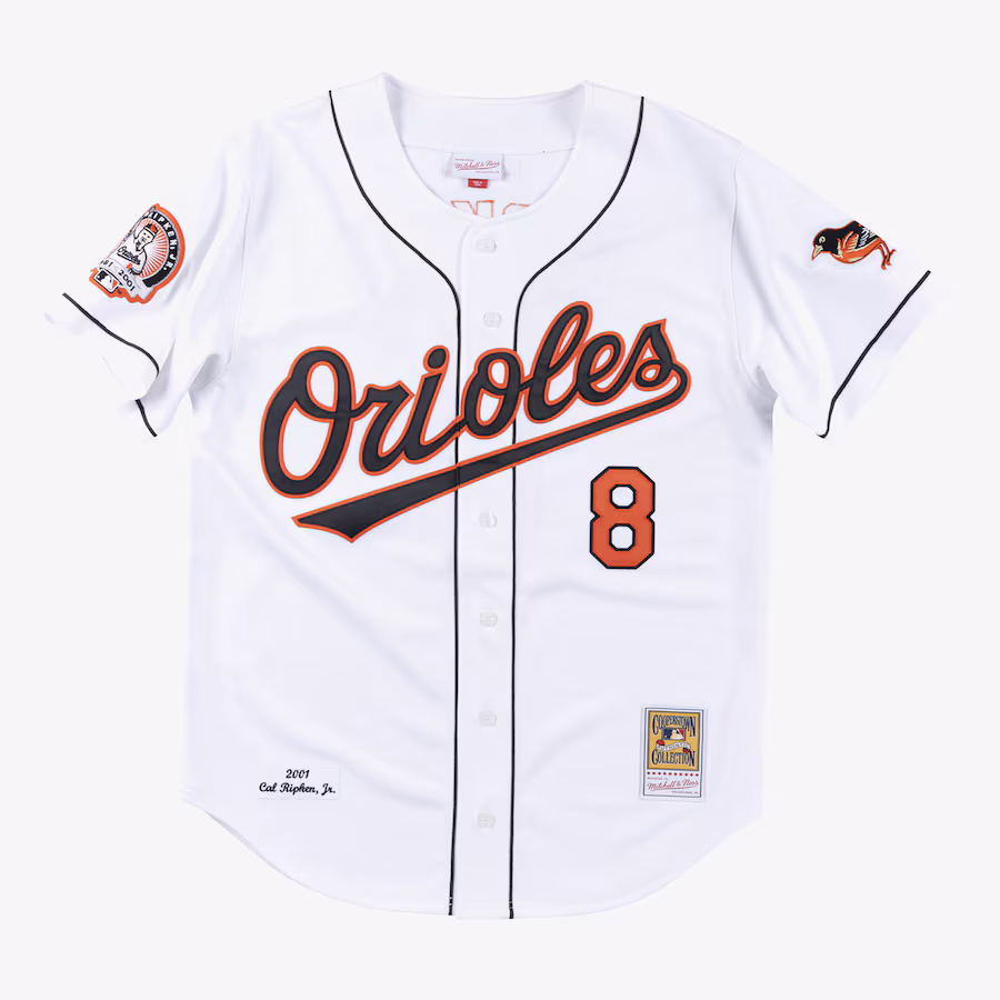 Men's Baltimore Orioles Cal Ripken Jr. White Cooperstown Collection 2001 Authentic Player Jersey - Puhuasuan