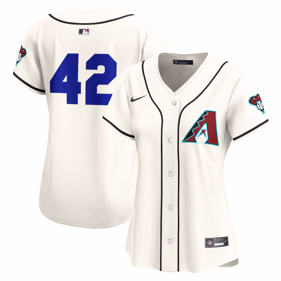 Women's Arizona Diamondbacks Nike Cream Home 2025 Jackie Robinson Day Limited Jersey - Puhuasuan