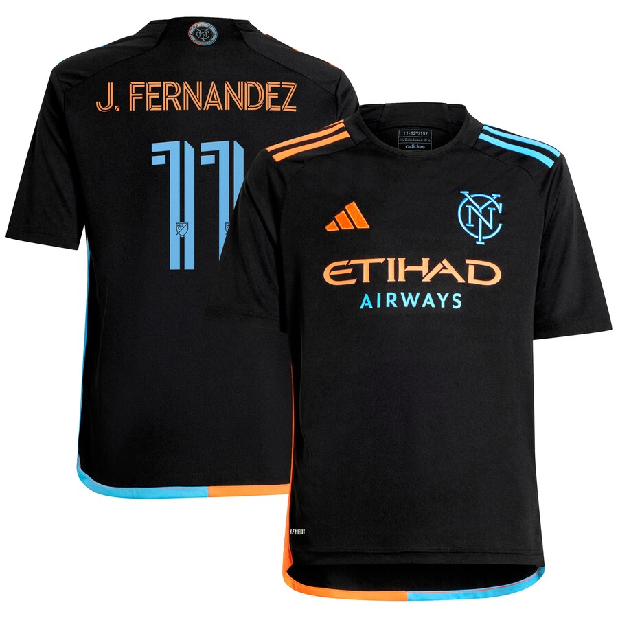 Youth New York City FC Julian Fernandez adidas Black 2024 24/7 Kit Replica Player Jersey - Puhuasuan