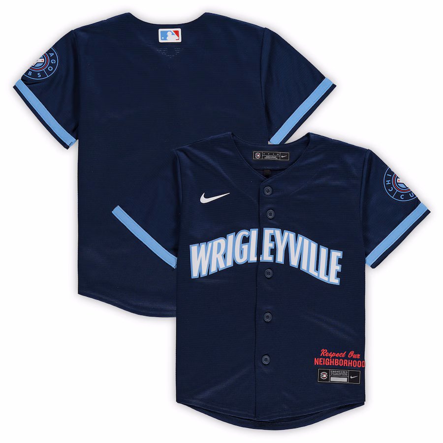 Preschool Chicago Cubs Nike Navy MLB City Connect Replica Team Jersey - Puhuasuan