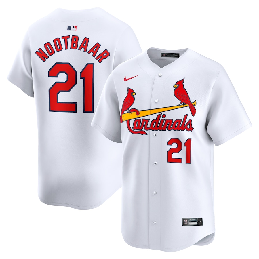 Men's St. Louis Cardinals Lars Nootbaar Nike White Home Limited Player Jersey - Puhuasuan