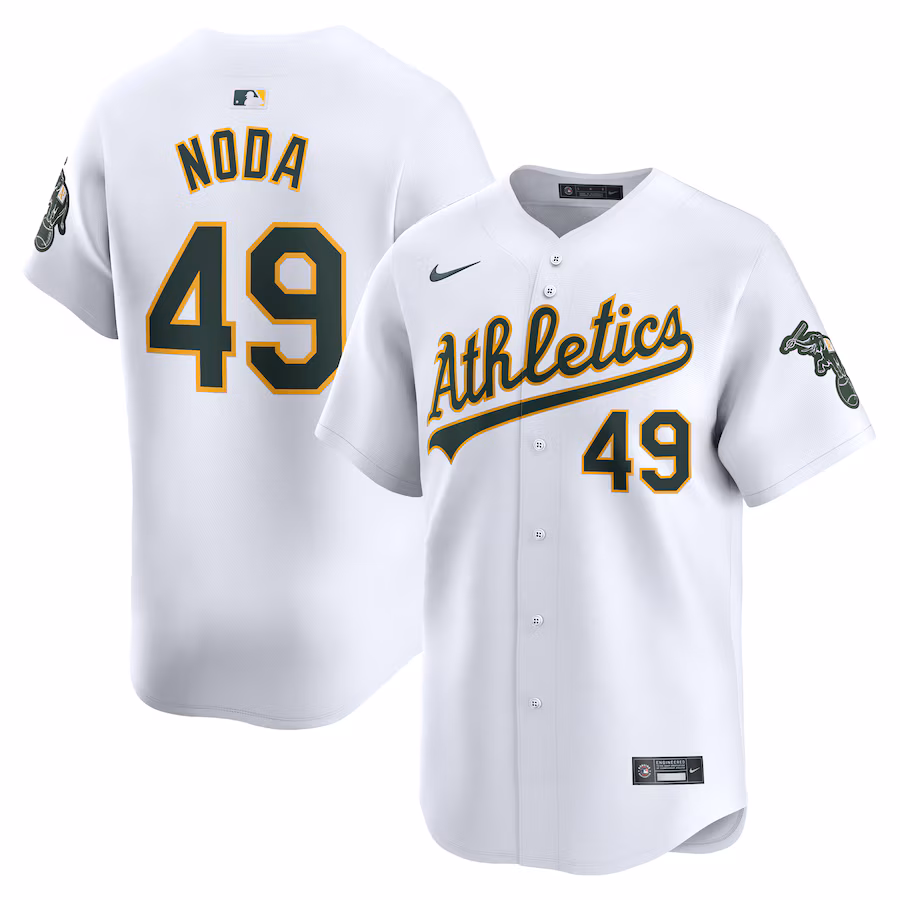 Men's Oakland Athletics Ryan Noda Nike White Home Limited Player Jersey - Puhuasuan