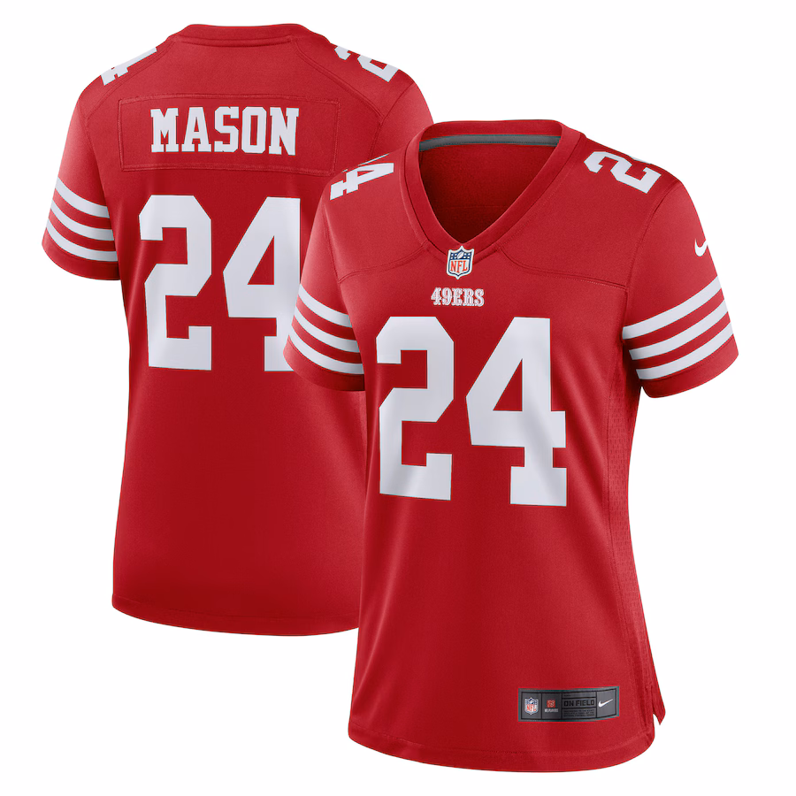 Women's San Francisco 49ers Jordan Mason Nike Scarlet Game Player Jersey - Puhuasuan