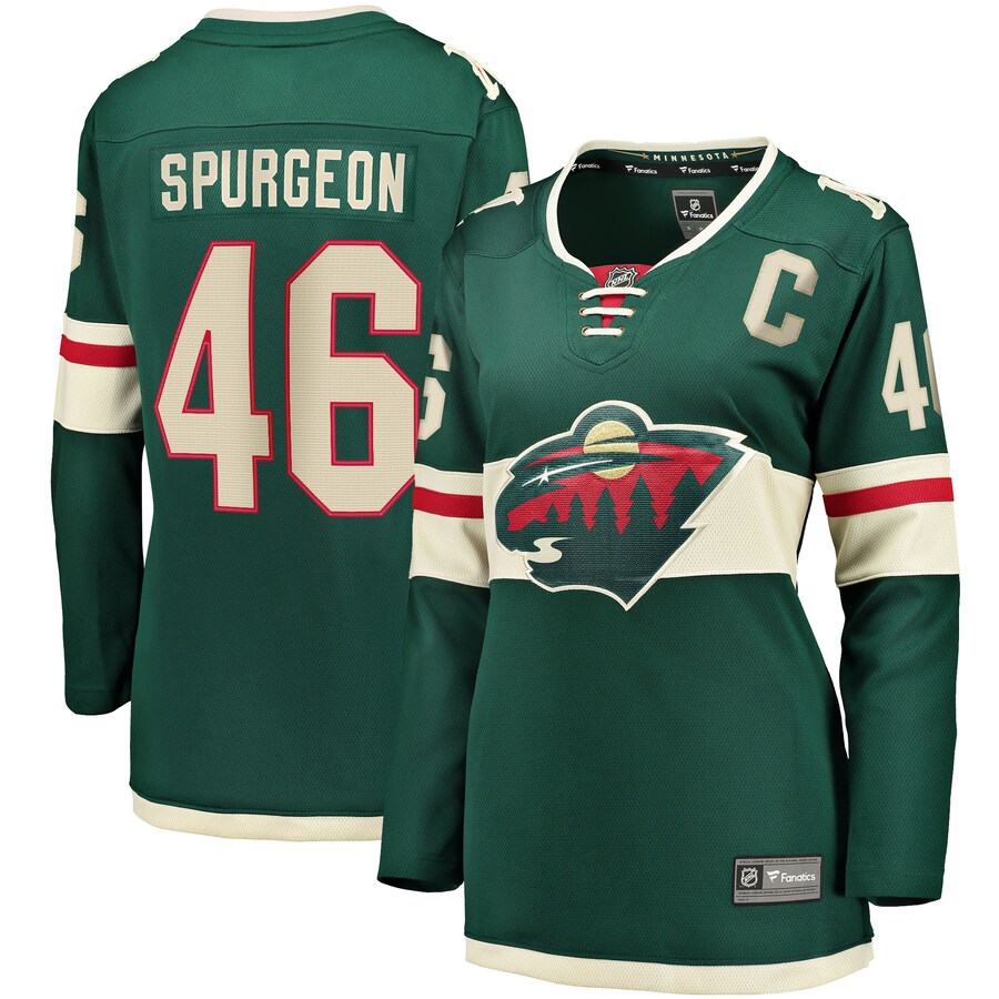 Women's Minnesota Wild Jared Spurgeon Green Home Breakaway Player Jersey - Puhuasuan