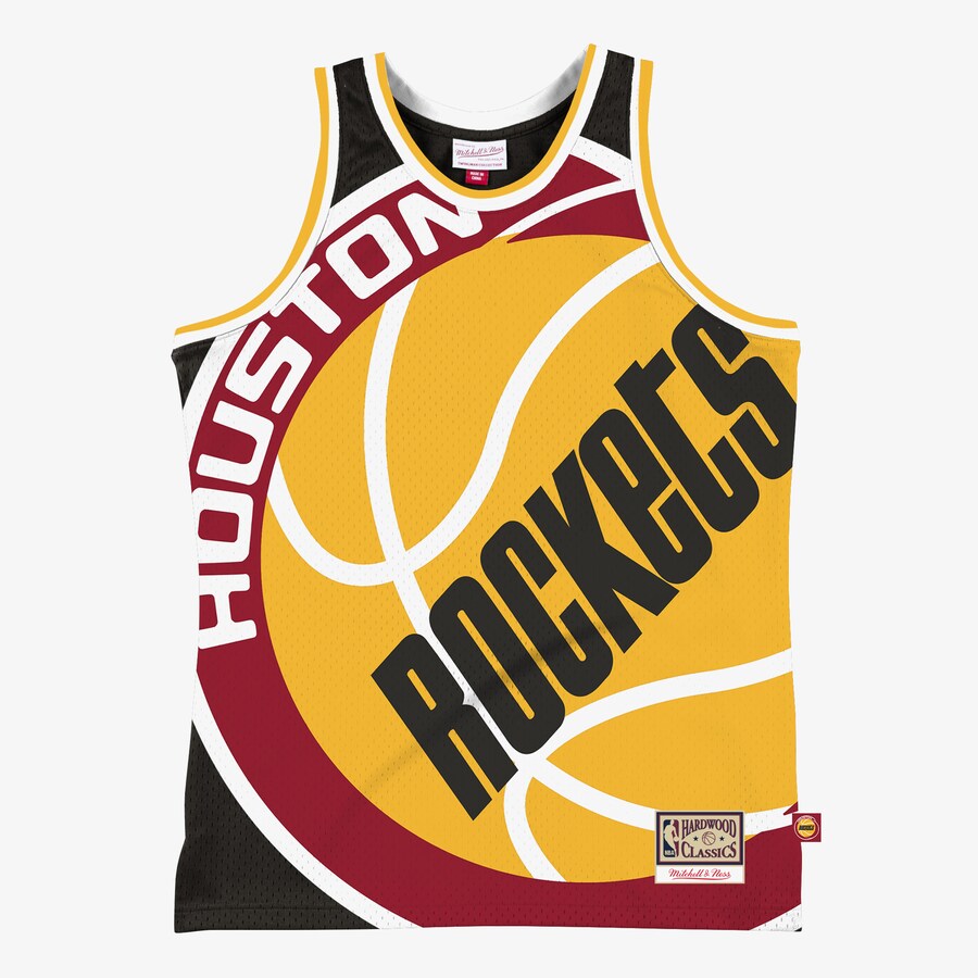 Men's Houston Rockets Mitchell & Ness Black Hardwood Classics Blown Out Fashion Jersey - Puhuasuan