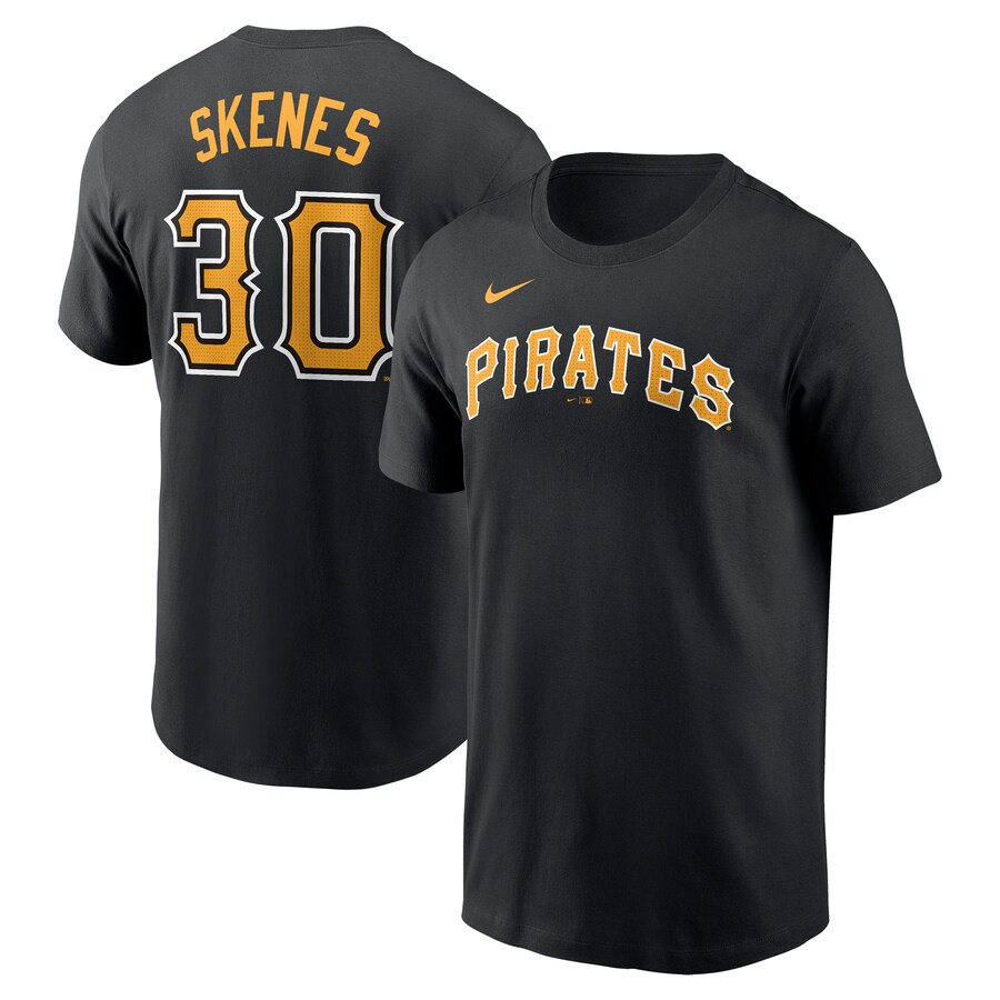 Men's Pittsburgh Pirates Paul Skenes Nike Black Fuse Name & Number T-Shirt - Puhuasuan