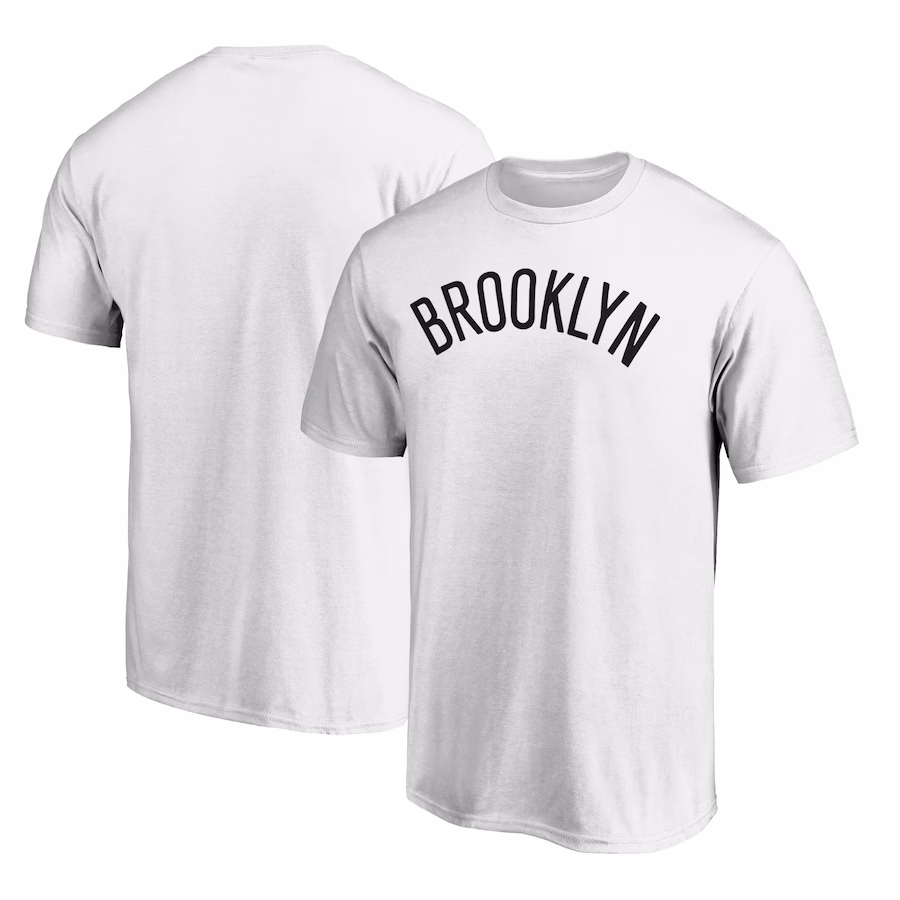 Men's Brooklyn Nets  White Wordmark Alt T-Shirt - Puhuasuan