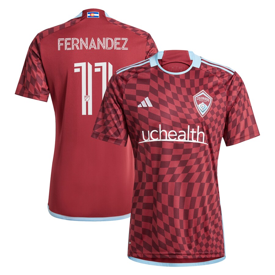 Men's Colorado Rapids Omir Fernandez adidas Burgundy 2024 One Flag Kit Replica Player Jersey - Puhuasuan