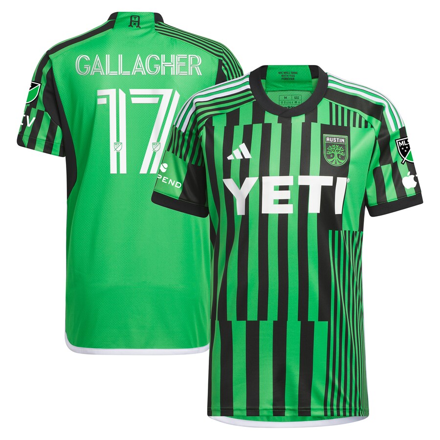Men's Austin FC Jon Gallagher adidas Green 2024 Las Voces Kit Authentic Player Jersey - Puhuasuan