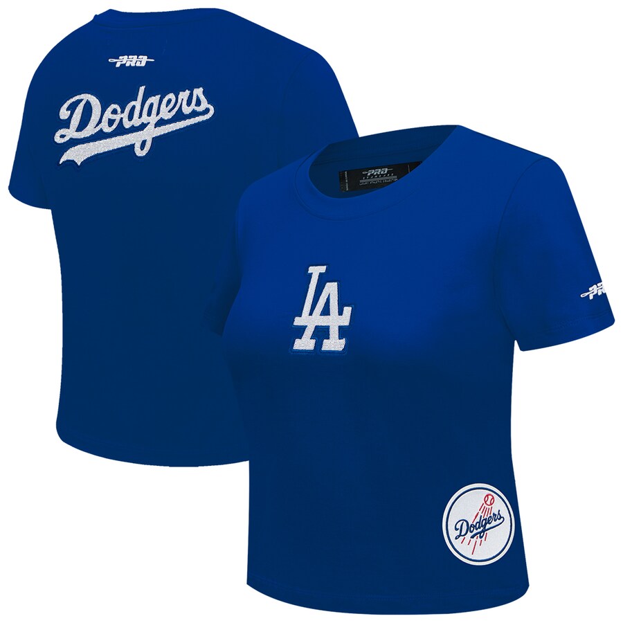 Women's Los Angeles Dodgers Pro Standard Royal Game Day Classics Baby Doll Cropped T-Shirt - Puhuasuan