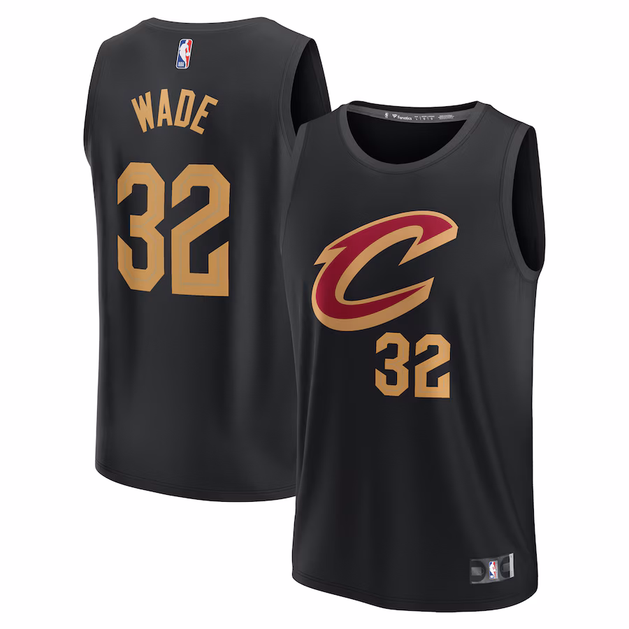 Men's Cleveland Cavaliers Dean Wade Fanatics Black Fast Break Replica Player Jersey - Statement Edition - Puhuasuan
