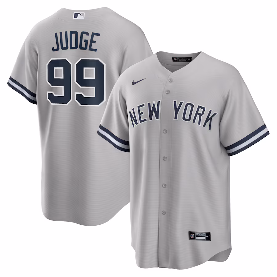 Men's New York Yankees Aaron Judge Nike Gray Big & Tall Road Replica Player Jersey - Puhuasuan