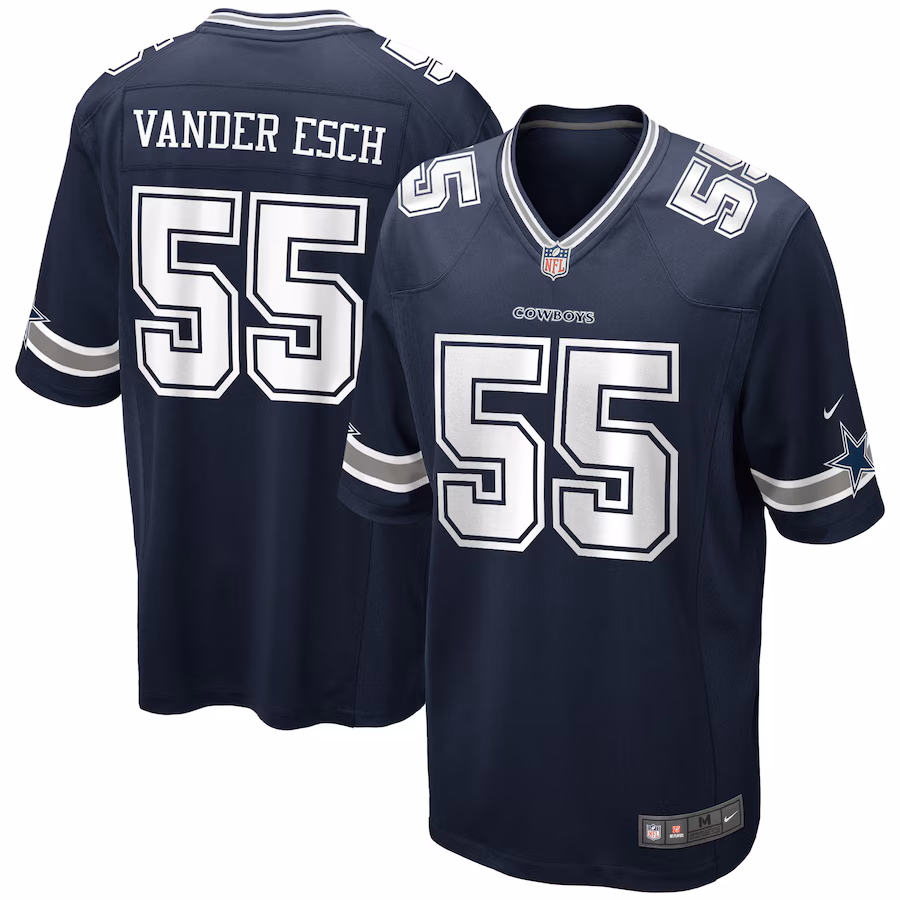 Men's Dallas Cowboys Leighton Vander Esch Nike Navy Game Player Jersey - Puhuasuan