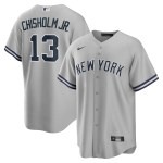 Men's New York Yankees Jazz Chisholm Jr. Nike Gray Road Replica Player Jersey - Puhuasuan