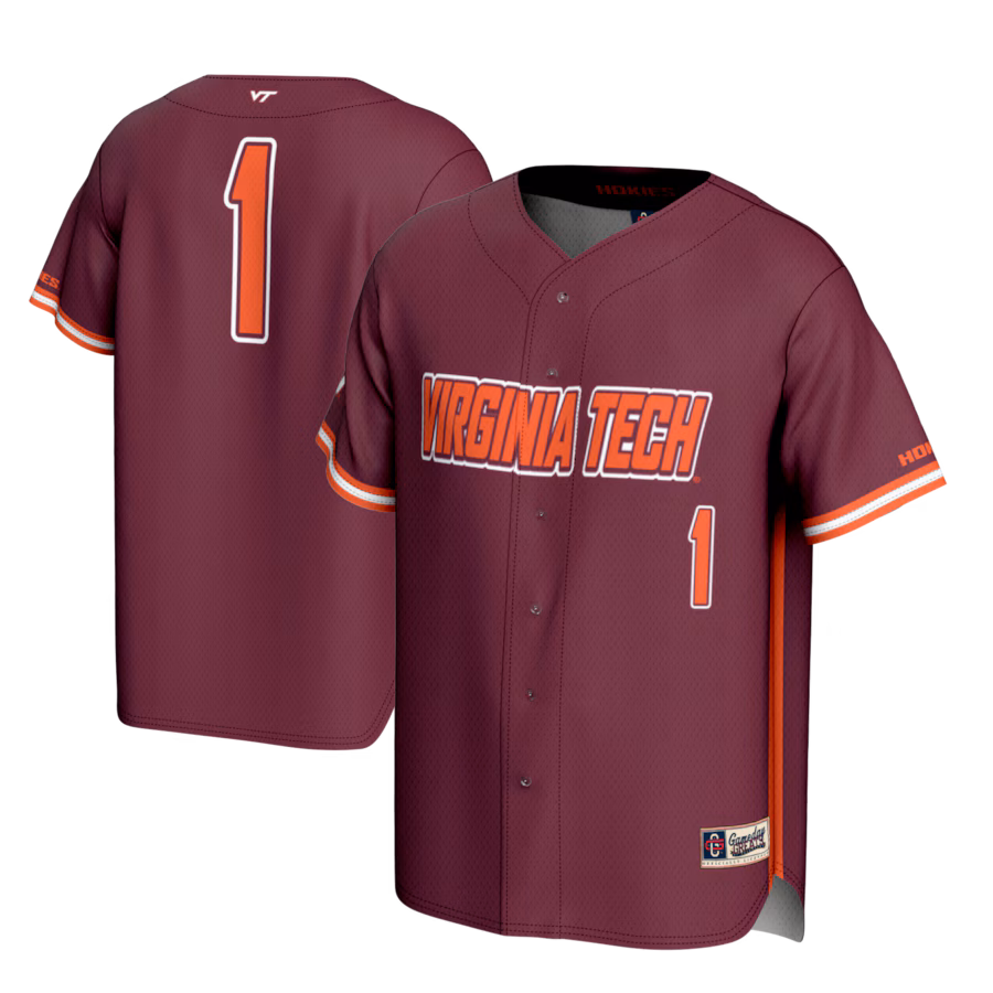 Youth GameDay Greats #1 Maroon Virginia Tech Hokies Lightweight Baseball Fashion Jersey - Puhuasuan