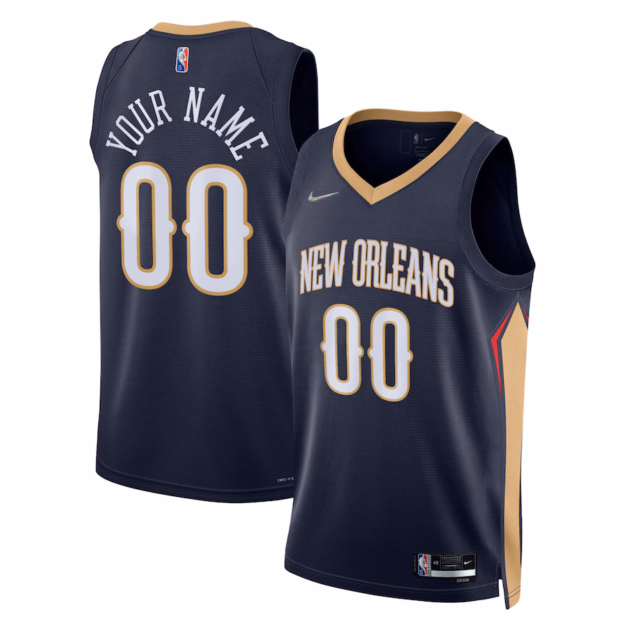 Men's New Orleans Pelicans Nike Navy 2021/22 Diamond Swingman Custom Jersey - Icon Edition - Puhuasuan