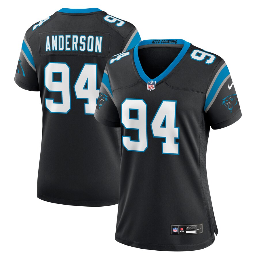 Women's Carolina Panthers Henry Anderson Nike Black Team Game Jersey - Puhuasuan