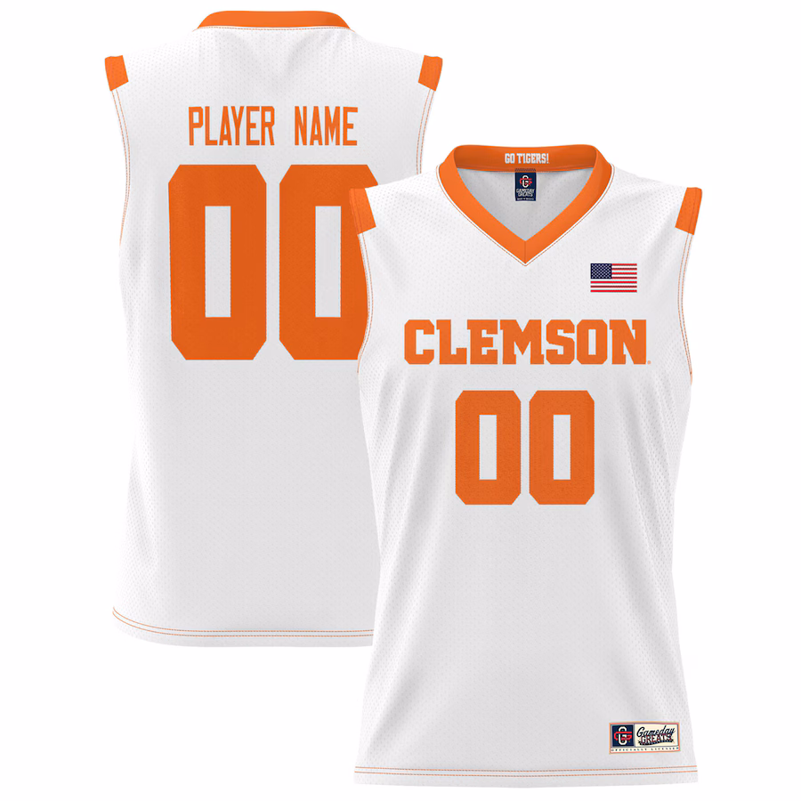 Clemson Tigers GameDay Greats Youth NIL Pick-A-Player Lightweight Basketball Jersey - White - Puhuasuan