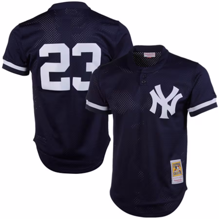 Men's New York Yankees Don Mattingly Mitchell & Ness Navy 1995 Authentic Cooperstown Collection Mesh Batting Practice Jersey - Puhuasuan