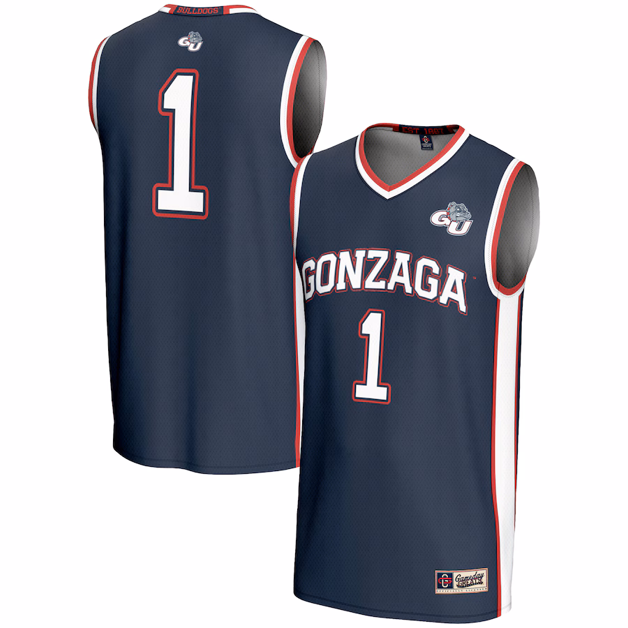 Youth GameDay Greats #1 Navy Gonzaga Bulldogs Lightweight Basketball Jersey - Puhuasuan