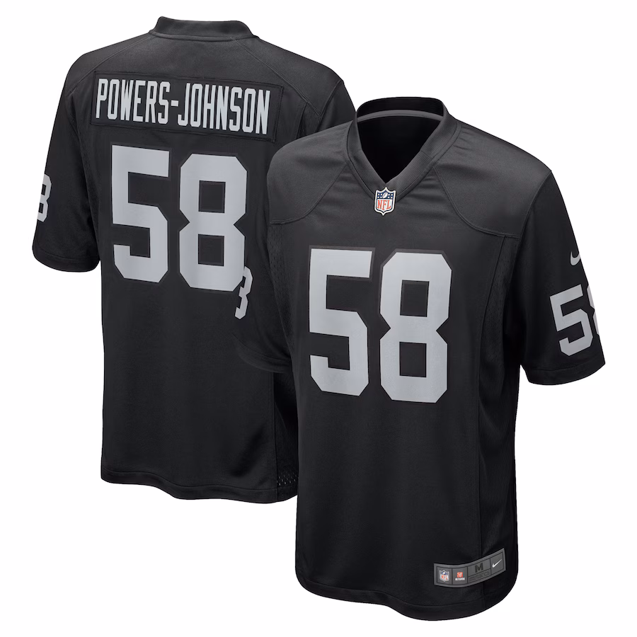 Men's Las Vegas Raiders Jackson Powers-Johnson Nike  Black Team Game Jersey - Puhuasuan