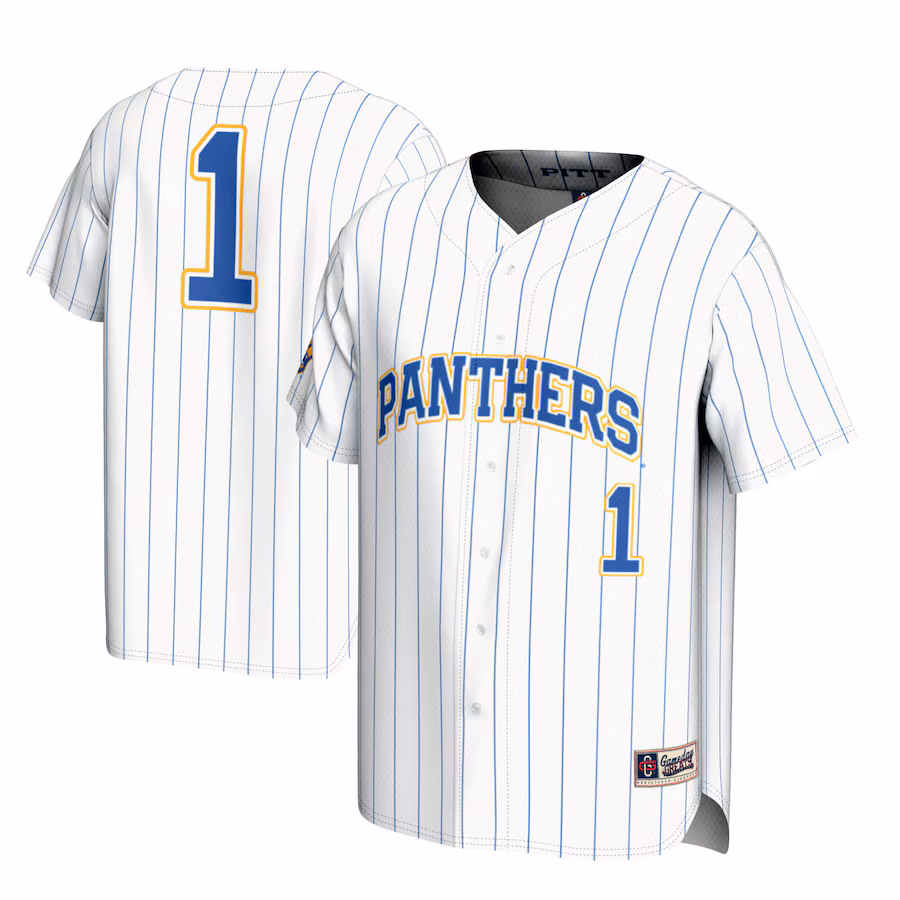 Men's GameDay Greats #1 White Pitt Panthers Lightweight Baseball Jersey - Puhuasuan