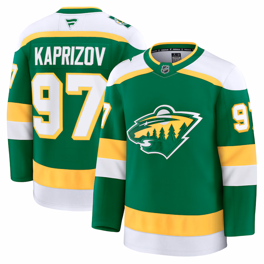 Men's Minnesota Wild Kirill Kaprizov Fanatics Green Alternate Premium Jersey - Puhuasuan