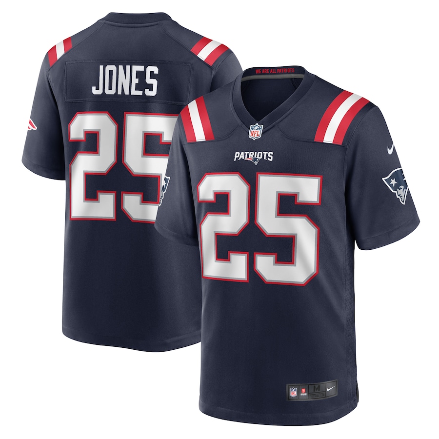 Men's New England Patriots Marcus Jones Nike Navy Game Player Jersey - Puhuasuan