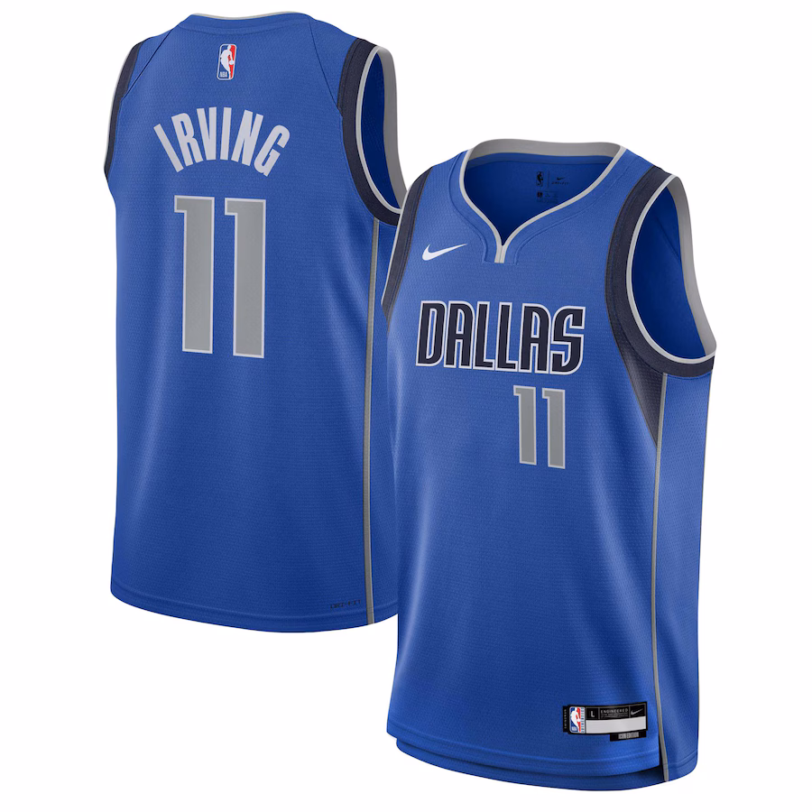 Youth Dallas Mavericks Kyrie Irving Nike Blue Swingman Jersey - Icon Edition - Puhuasuan
