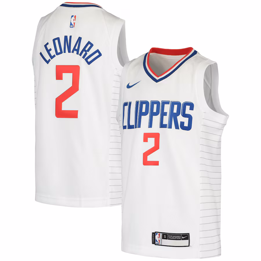 Youth LA Clippers Kawhi Leonard Nike White 2020/21 Swingman Jersey - Association Edition - Puhuasuan