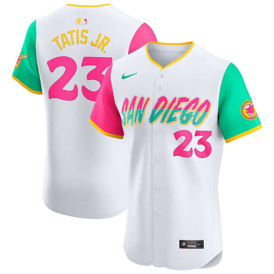 Men's San Diego Padres Fernando Tatis Jr. Nike White City Connect Elite Player Jersey - Puhuasuan