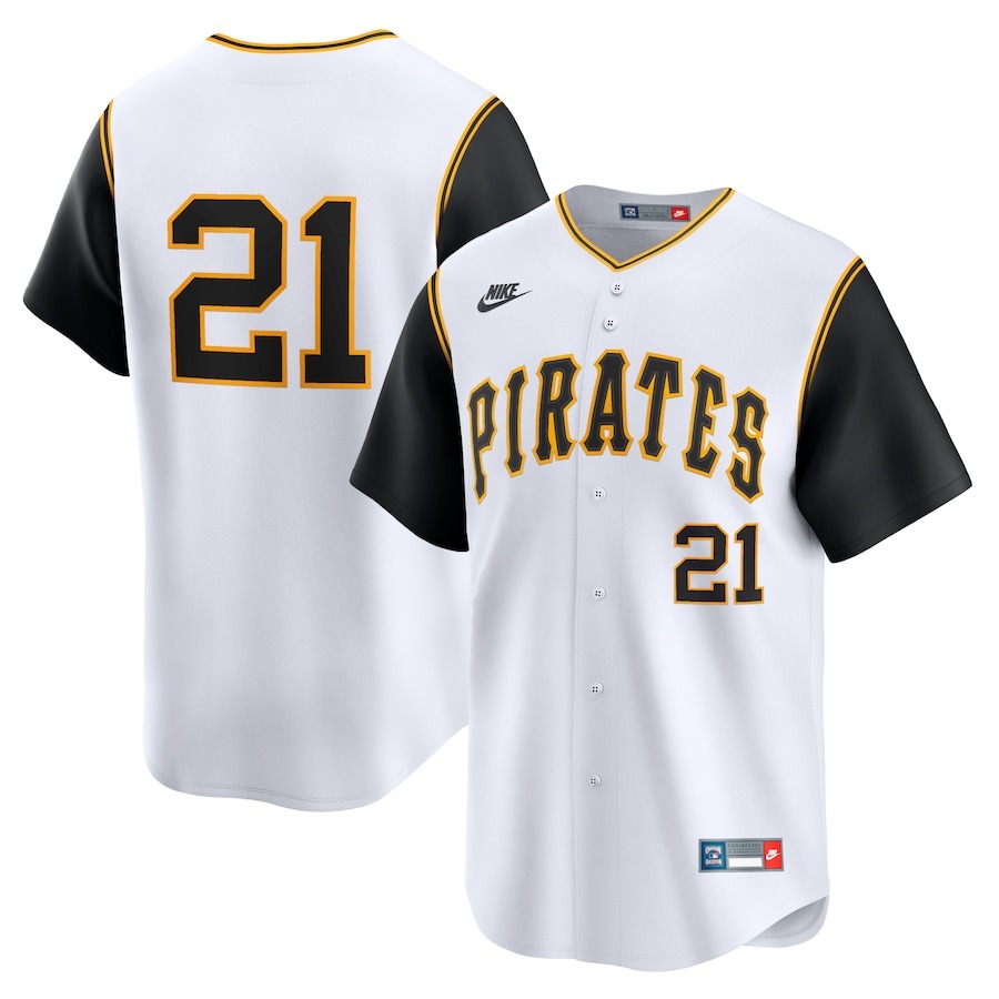 Men's Pittsburgh Pirates Roberto Clemente Nike White Throwback Cooperstown Limited Jersey - Puhuasuan
