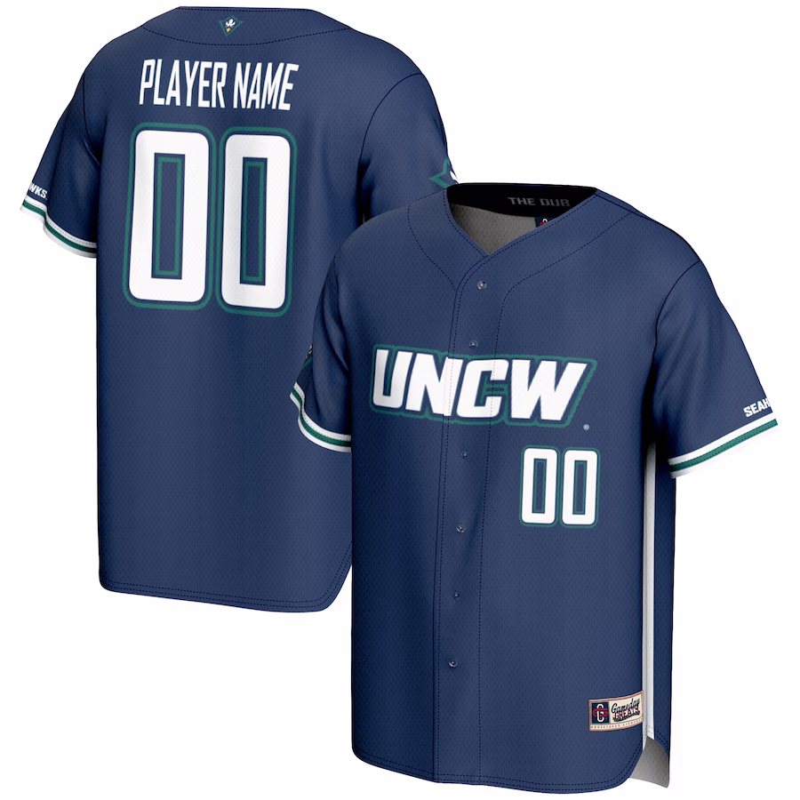 UNC Wilmington Seahawks GameDay Greats Youth NIL Pick-A-Player Lightweight Baseball Jersey - Navy - Puhuasuan