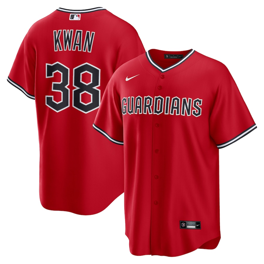 Men's Cleveland Guardians Steven Kwan Nike Red Alternate Replica 2.0 Player Jersey - Puhuasuan