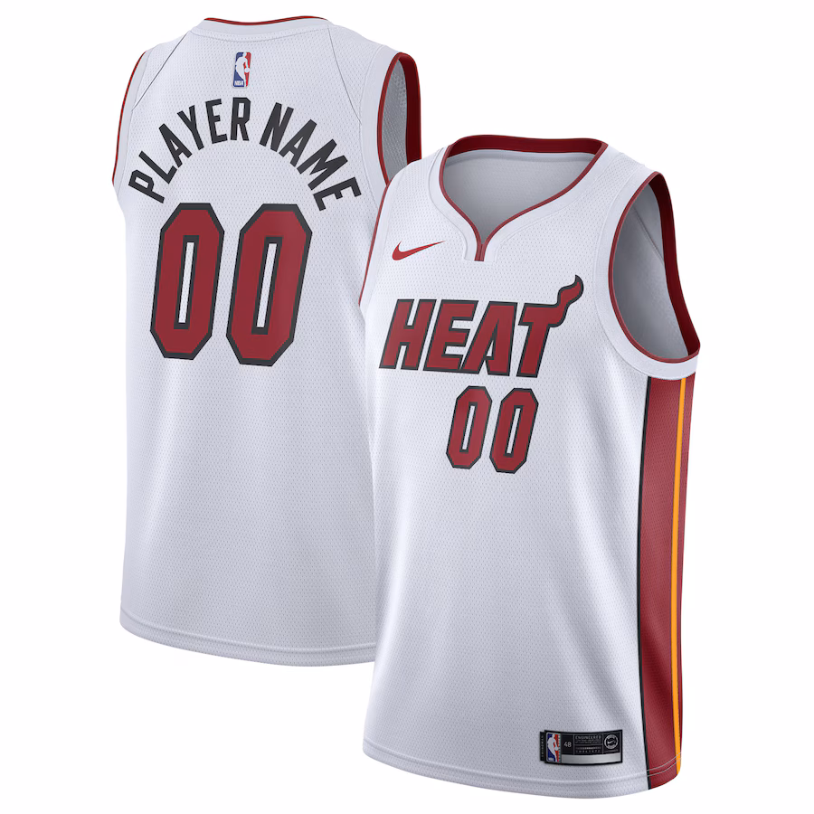 Men's Miami Heat Nike White 2020/21 Swingman Custom Jersey - Association Edition - Puhuasuan