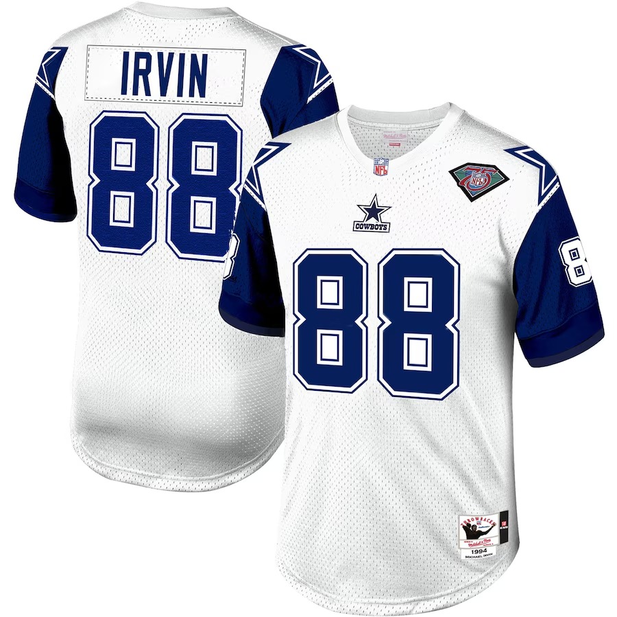 Men's Dallas Cowboys 1994 Michael Irvin Mitchell & Ness White Authentic Throwback Retired Player Jersey - Puhuasuan