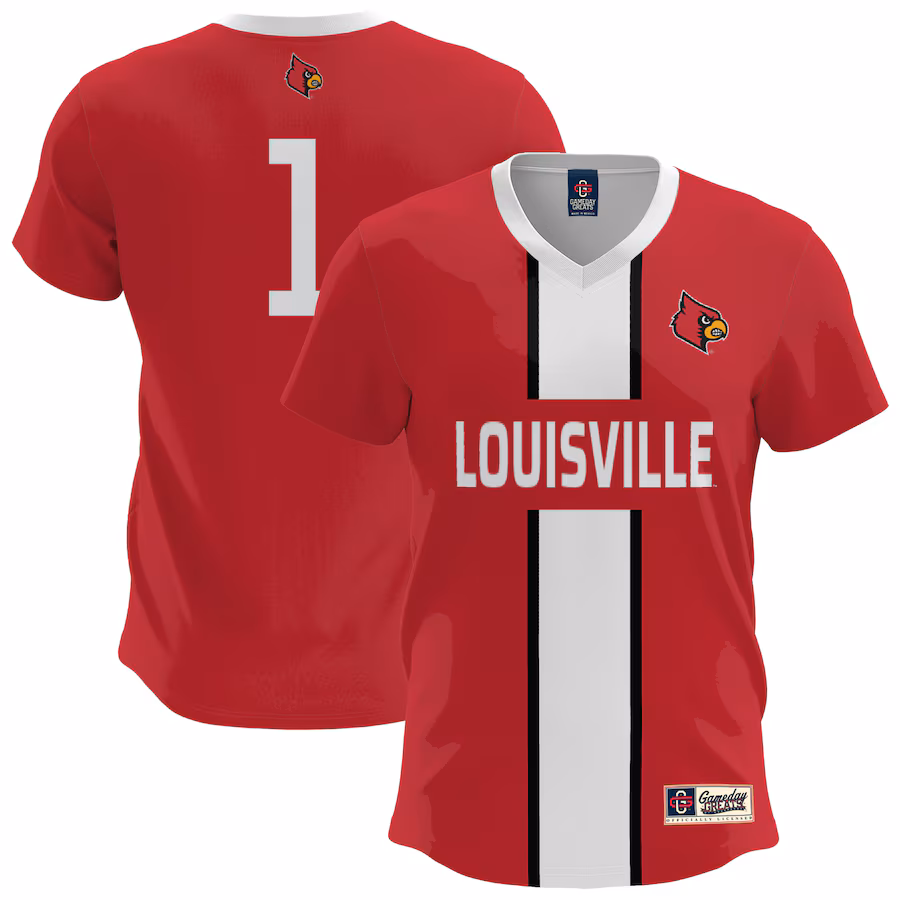 Men's GameDay Greats  Red Louisville Cardinals Lightweight Soccer Fashion Jersey - Puhuasuan