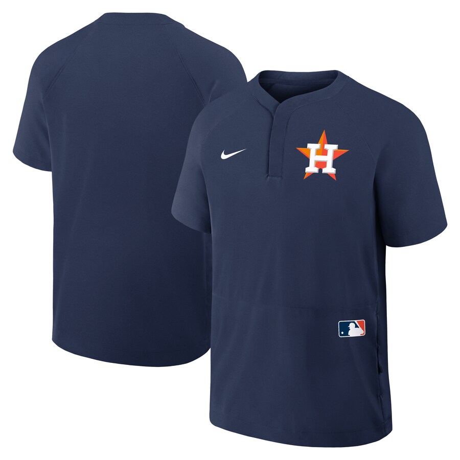 Men's Houston Astros Nike Navy Authentic Collection Raglan Short Sleeve Windshirt - Puhuasuan