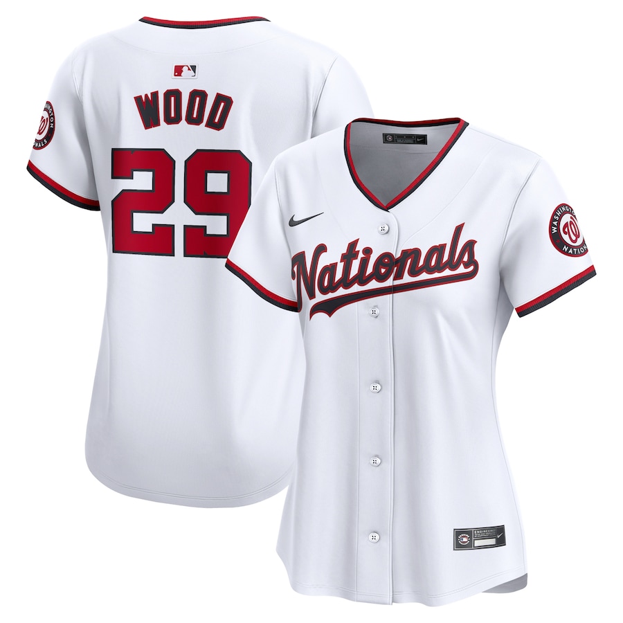 Women's Washington Nationals James Wood Nike White Home Limited Player Jersey - Puhuasuan